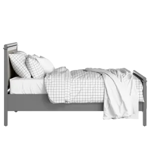 Nocturne Upholstered wood upholstered bed in grey with Silver fabric - Thumbnail