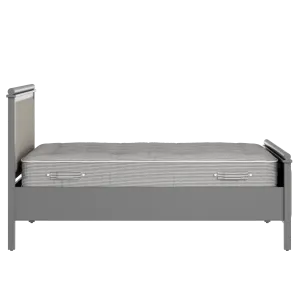 Nocturne Upholstered wood upholstered bed in grey with Silver fabric - Thumbnail
