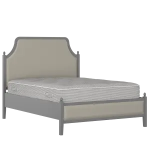 Ruskin Slim Upholstered wood upholstered bed in grey with Silver fabric - Thumbnail