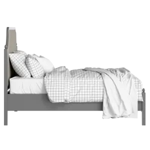 Ruskin Slim Upholstered wood upholstered bed in grey with Silver fabric - Thumbnail
