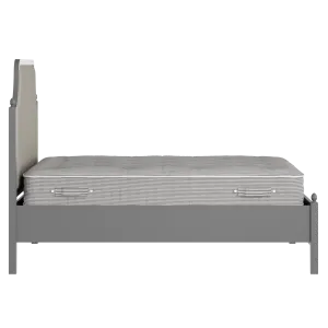 Ruskin Slim Upholstered wood upholstered bed in grey with Silver fabric - Thumbnail