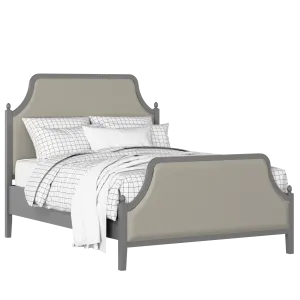 Ruskin Upholstered wood upholstered bed in grey with Silver fabric - Thumbnail