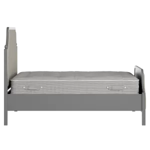 Ruskin Upholstered wood upholstered bed in grey with Silver fabric - Thumbnail