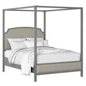 Shelley Slim Upholstered wood upholstered bed in grey with Silver fabric - Thumbnail