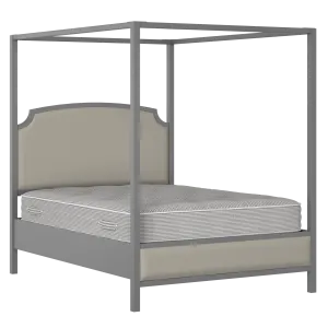 Shelley Slim Upholstered wood upholstered bed in grey with Silver fabric - Thumbnail