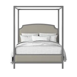 Shelley Slim Upholstered wood upholstered upholstered bed in grey with Silver fabric - Thumbnail
