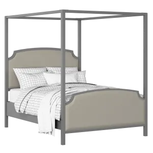 Shelley Upholstered wood upholstered bed in grey with Silver fabric - Thumbnail