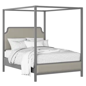 Tate Slim Upholstered wood upholstered bed in grey with Silver fabric - Thumbnail
