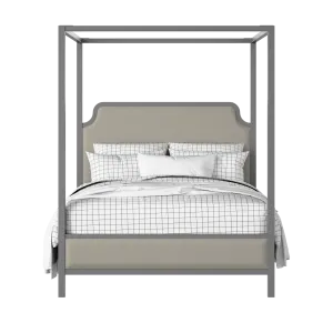 Tate Slim Upholstered wood upholstered upholstered bed in grey with Silver fabric - Thumbnail