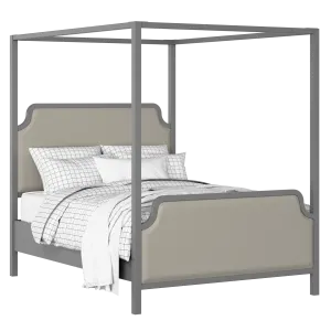 Tate Upholstered wood upholstered bed in grey with Silver fabric - Thumbnail
