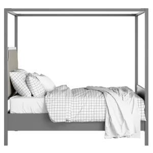 Tate Upholstered wood upholstered bed in grey with Silver fabric - Thumbnail