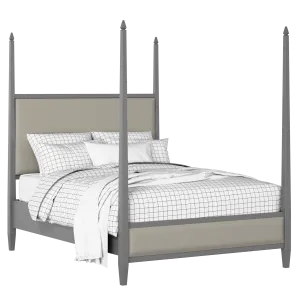 Warton Upholstered wood upholstered bed in grey with Silver fabric - Thumbnail
