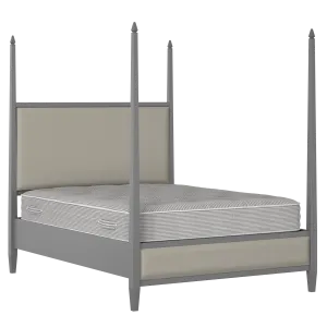 Warton Upholstered wood upholstered bed in grey with Silver fabric - Thumbnail