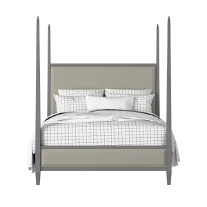Warton Upholstered wood upholstered upholstered bed in grey with Silver fabric - Thumbnail