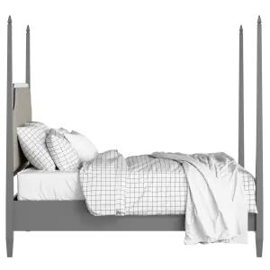 Wilde Slim Upholstered wood upholstered bed in grey with Silver fabric - Thumbnail