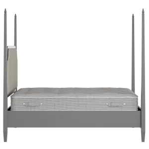 Wilde Slim Upholstered wood upholstered bed in grey with Silver fabric - Thumbnail