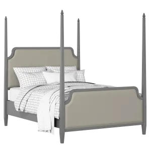 Wilde Upholstered wood upholstered bed in grey with Silver fabric - Thumbnail