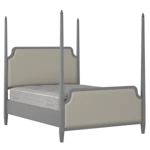 Wilde Upholstered wood upholstered bed in grey with Silver fabric - Thumbnail