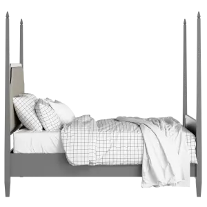 Wilde Upholstered wood upholstered bed in grey with Silver fabric - Thumbnail