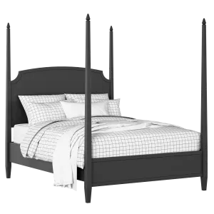 Austin Slim painted wood bed in black with Juno mattress - Thumbnail