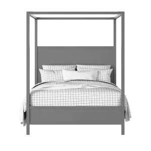Byron Slim painted wood bed in grey with Juno mattress - Thumbnail