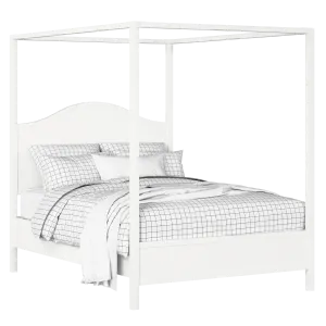 Coleridge Slim cama de madera pintada en blanco con colchón - Thumbnail