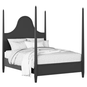 Kelly painted wood bed in black with Juno mattress - Thumbnail