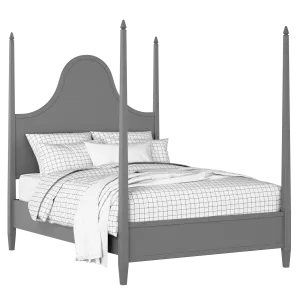 Kelly painted wood bed in grey with Juno mattress - Thumbnail