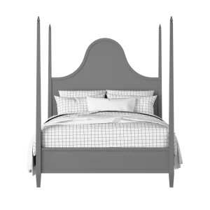 Kelly painted wood bed in grey with Juno mattress - Thumbnail
