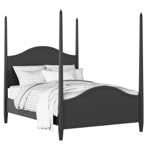 Larkin painted wood bed in black with Juno mattress - Thumbnail