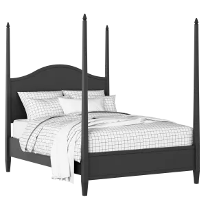 Larkin Slim painted wood bed in black with Juno mattress - Thumbnail