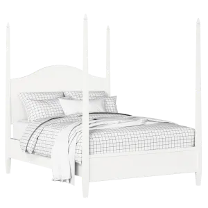 Larkin Slim cama de madera pintada en blanco con colchón - Thumbnail