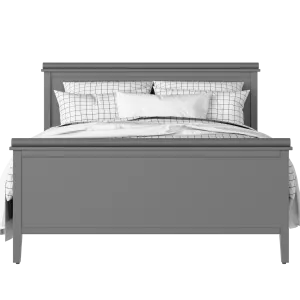 Nocturne painted wood bed in grey with Juno mattress - Thumbnail
