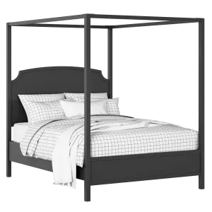 Shelley Slim painted wood bed in black with Juno mattress - Thumbnail