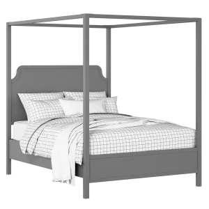Tate Slim painted wood bed in grey with Juno mattress - Thumbnail