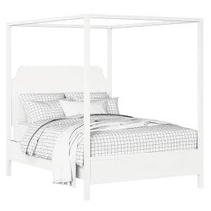 Tate Slim lit en bois peint en blanc avec matelas - Thumbnail