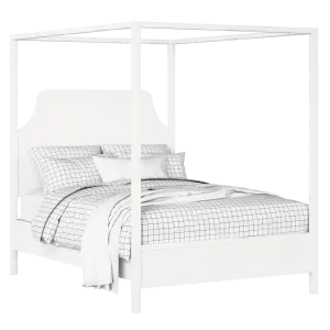 Tynan lit en bois peint en blanc avec matelas - Thumbnail