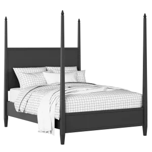 Warton painted wood bed in black with Juno mattress - Thumbnail