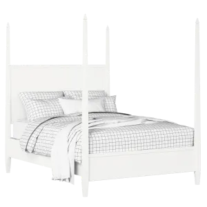Warton cama de madera pintada en blanco con colchón - Thumbnail