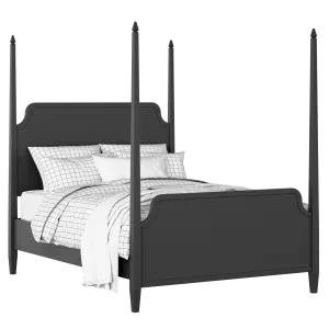 Wilde painted wood bed in black with Juno mattress - Thumbnail