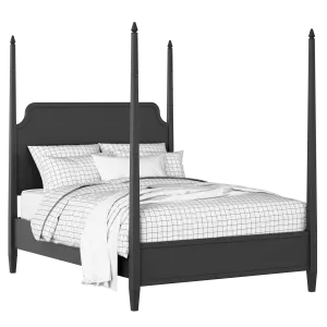 Wilde Slim painted wood bed in black with Juno mattress - Thumbnail