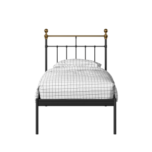 Iver iron/metal single bed in black - Thumbnail