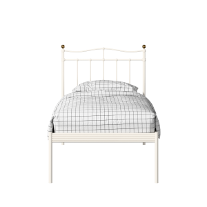 Lambeth iron/metal single bed in ivory - Thumbnail