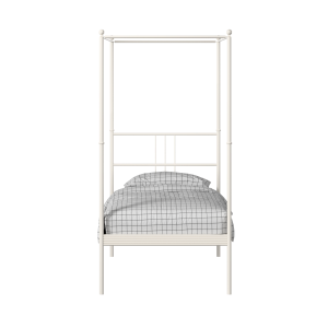 Perryn iron/metal single bed in ivory - Thumbnail