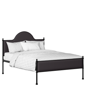 Albert Slim iron/metal upholstered bed in black with iron fabric - Thumbnail