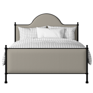 Albert iron/metal upholstered bed in black with Silver fabric - Thumbnail