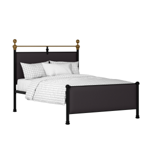Bastille iron/metal upholstered bed in black with iron fabric - Thumbnail
