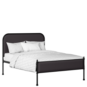 Bray Slim iron/metal upholstered bed in black with iron fabric - Thumbnail