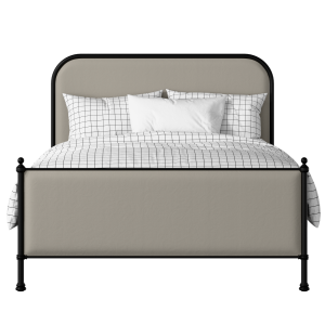 Bray iron/metal upholstered bed in black with Silver fabric - Thumbnail