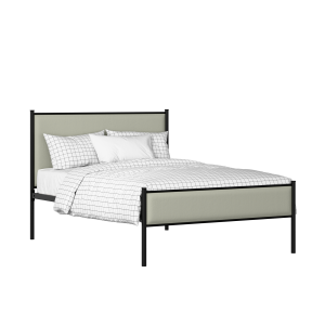 Brest Slim iron/metal upholstered bed in black with mineral fabric - Thumbnail